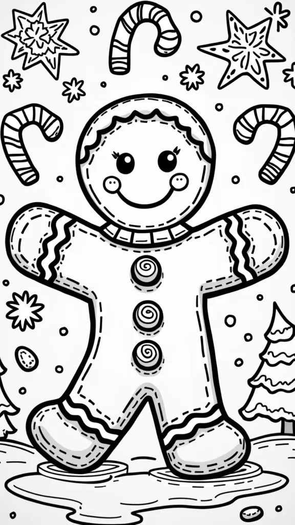 gingerbread man color pages